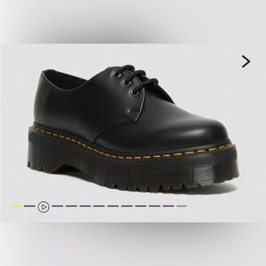 Dr. Martens Black Smooth Leather Platform Shoes